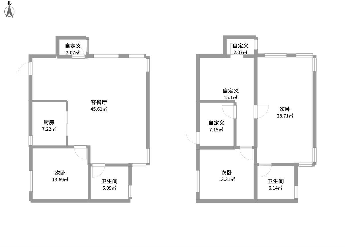 北兰桥公寓全景户型图片